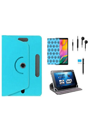 Alcatel Smart Tab 7 7" Uyumlu Tablet Kılıfı 4lü Set Kılıf Ekran Koruma Kalem Kulaklık