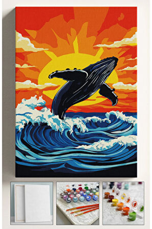 Sayılarla Boyama Seti Numaralı Tuval Fırça Boya 40x50 Cm Mobidik