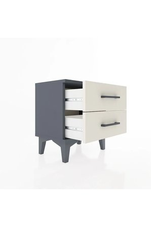 Silva Komodin 2 Çekmeceli 44x30x48 Antrasit-Aytaşı | Dekoratif ve Fonksiyonel - Yatak Odası - Sehpa - Mini Dolap - Salon - Antre