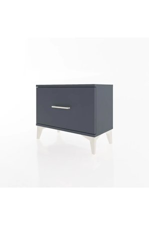 Silva Tek Çekmeceli Antrasit Komodin 60x30x48 cm - Şık ve Fonksiyonel - Mini Dolap - Antre