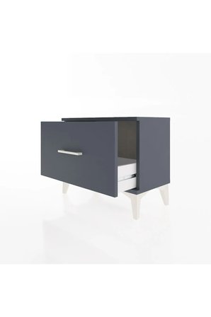 Silva Tek Çekmeceli Antrasit Komodin 60x30x48 cm - Şık ve Fonksiyonel - Mini Dolap - Antre
