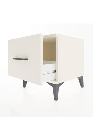 Luna Tek Çekmeceli Komodin 44x44x48 Aytaşı - Minimalist Şıklık - Mini Dolap - Yatak Odası - Antre - Salon - Sehpa