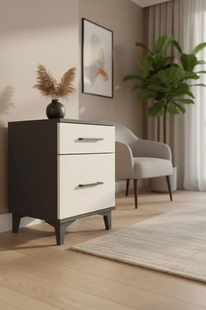 Luna Komodin 2 Çekmeceli 44x44x64 Antrasit-Aytaşı: Fonksiyonel Şıklık - Yatak Odası - Mini Dolap - Antre - Salon