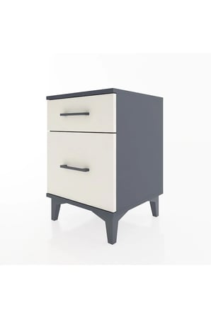 Luna Komodin 2 Çekmeceli 44x44x64 Antrasit-Aytaşı: Fonksiyonel Şıklık - Yatak Odası - Mini Dolap - Antre - Salon
