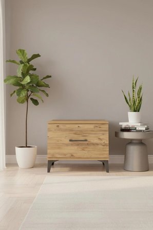 Luna Komodin 1 Çekmeceli 60x44x48 Çam, Yatak Odanıza Şıklık Katın - Mini Dolap - Sehpa - Salon - Yatak Odası - Antre