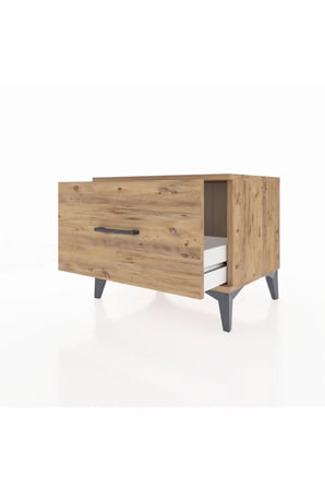 Luna Komodin 1 Çekmeceli 60x44x48 Çam, Yatak Odanıza Şıklık Katın - Mini Dolap - Sehpa - Salon - Yatak Odası - Antre