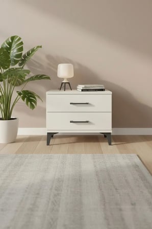 Luna Komodin 2 Çekmeceli Aytaşı - 60x44x48 cm | Modern Tasarım Yatak Odası - Mini Dolap