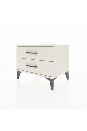 Luna Komodin 2 Çekmeceli Aytaşı - 60x44x48 cm | Modern Tasarım Yatak Odası - Mini Dolap