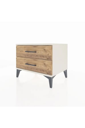 Luna Komodin 2 Çekmeceli 60x44x48 Aytaşı-Çam: Şıklık ve Fonksiyonellik - Mini Dolap - Sehpa - Salon - Yatak Odası - Antre