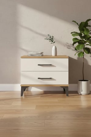 Luna Komodin 2 Çekmeceli 60x44x48: Atlas Çam & Aytaşı Modern Şıklık - Mini Dolap