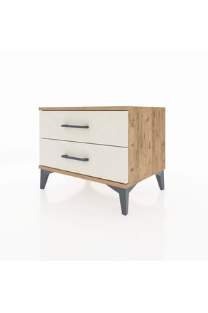 Luna Komodin 2 Çekmeceli 60x44x48: Atlas Çam & Aytaşı Modern Şıklık - Mini Dolap