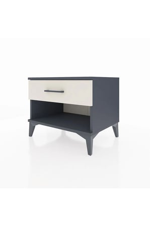 Luna Komodin 1 Çekmeceli 44x44x48 Antrasit-Aytaşı | Modern Yatak Odası - Antre - Salon - Mini Dolap - Balkon - Sehpa