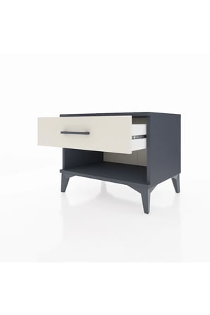 Luna Komodin 1 Çekmeceli 44x44x48 Antrasit-Aytaşı | Modern Yatak Odası - Antre - Salon - Mini Dolap - Balkon - Sehpa
