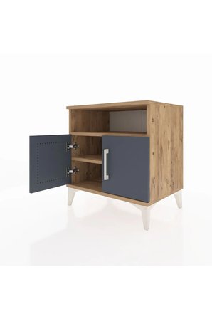 Luna Komodin 2 Raflı 2 Kapaklı 60x44x64 Çam-Antrasit: Şık ve Fonksiyonel - Mini Dolap - Sehpa - Salon - Yatak Odası - Antre - Kitaplık - Büfe