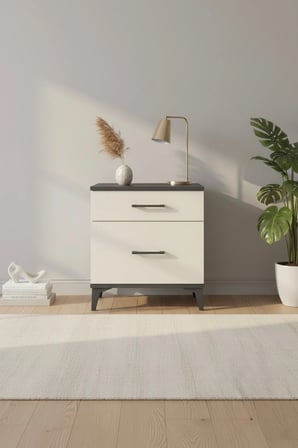Luna Komodin 2 Çekmeceli 60x44x64 Antrasit-Aytaşı | Modern Yatak Odası Çözümü - Mini Dolap