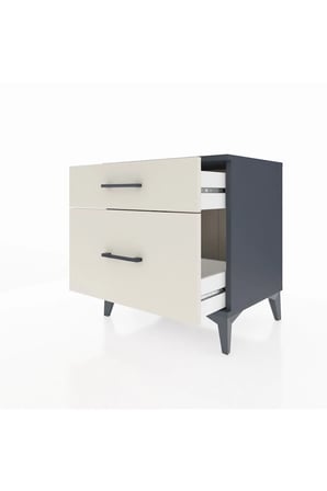 Luna Komodin 2 Çekmeceli 60x44x64 Antrasit-Aytaşı | Modern Yatak Odası Çözümü - Mini Dolap
