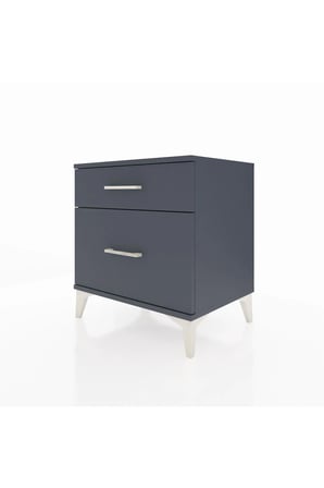 Luna Komodin 2 Çekmeceli Antrasit - 60x44x64 cm | Modern Yatak Odası - Salon - Mini Dolap - Büfe - Balkon - Sehpa - Antre