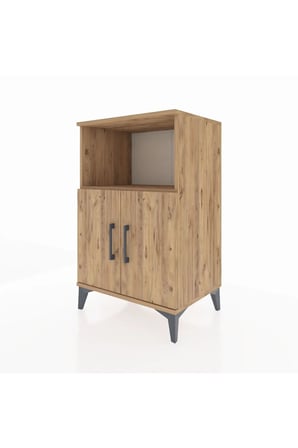 Luna Komodin 2 Raflı 2 Kapaklı 60x44x96 Atlas Çam | Kaliteli Yatak Odası Mobilyası - Mini Dolap - Büfe - Sehpa - Salon - Antre