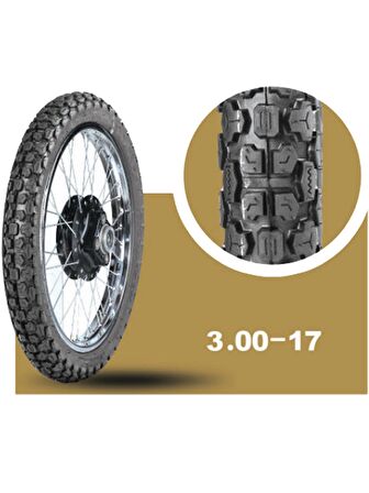 YASA TR Arka Yol/Toprak Motosiklet Lastiği 300-17 TT Tubetype (İç Lastikle kullanıma uygundur) 6PR  2022 Üretim Yılı