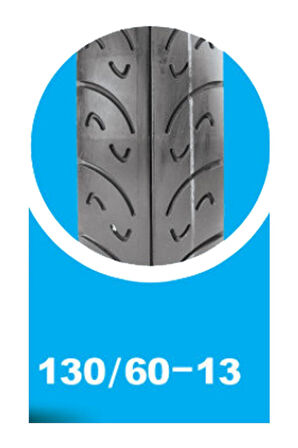 Yasa Motosiklet Yol Lastiği 130/60-13 Tubeless (İÇ LASTİKSİZ)tl Ön/arka