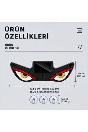 Mobilite Solar Devil Eyes Araç Işıkları Ön/Arka Cam İçin Güneş Enerjili/USB Bağlantılı LED Işıkları Sarı-Kırmızı