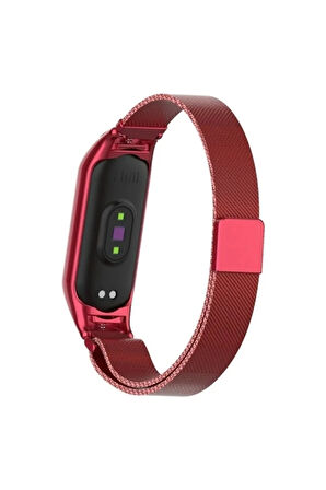 Xiaomi Mi Band 5 Ve 6 Uyumlu Kordon Metal Hasır Örme Milano Loop Kordon