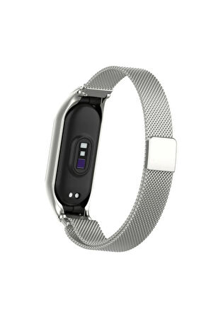 Xiaomi Mi Band 7 Uyumlu Kordon Mıknatıslı Hasır Örgü Paslanmaz Metal Kordon