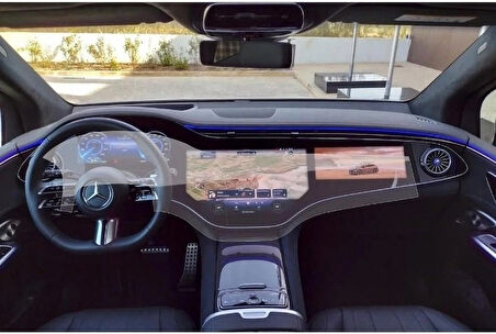 Mercedes EQS 580 Uyumlu 2021-2025 Model Tek Parça Büyük Ekran 9H Nano Ekran Koruyucu