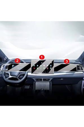 BYD SEALION 7 Uyumlu Multimedya Gösterge ve Sağ Panel 3 lü Set 9H Nano Ekran Koruyucu