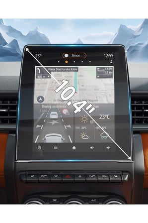Renault Captur Uyumlu 2024 2025 2026 Model 10.4 inç Multimedya Navigasyon 9H Nano Ekran Koruyucu