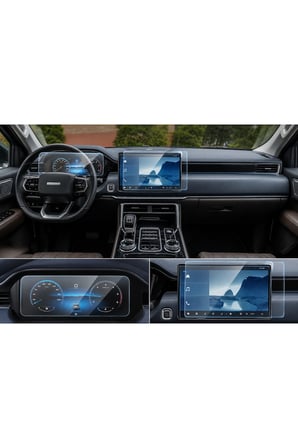 Mobilite Foton Tunland V9 Uyumlu 2023 2024 2025 2026 Model Multimedya ve Gösterge Panel 9H Nano Ekran Koruyucu 2li Set