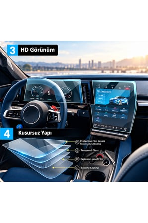 Mobilite Alpine A 390 Uyumlu 2026 2027 Model Multimedya ve Gösterge Panel 9H Nano Ekran Koruyucu 2 li Set