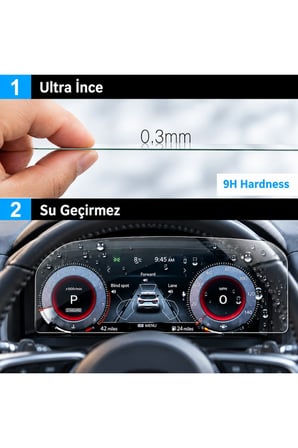Nissan Qashqai Uyumlu 2022-2026 Model 12.3 inç Dijital Gösterge Panel 9H Nano Ekran Koruyucu