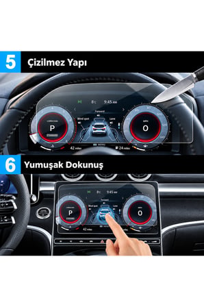 Nissan Qashqai Uyumlu 2022-2026 Model Multimedya ve Dijital Gösterge Panel 9H Nano Ekran Koruyucu 2li Set