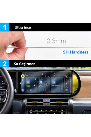 Fiat Grande Panda Uyumlu 2025 2026 Model Multimedya ve Dijital Gösterge Panel 9H Nano Ekran Koruyucu 2li Set