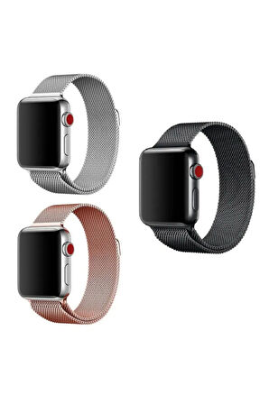 Apple Watch 9 8 7 6 5 4 3 Se Uyumlu 38 - 40 - 41 Mm Milano Loop Çelik Örme Kordon