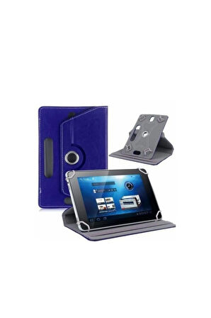 Lacivert Escort Joye Es706bt 7" Uyumlu 360°dönebilen Kapaklı Standlı Universal Tablet Kılıfı