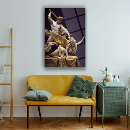 Perseus ve Medusa Heykel Cam Tablo - MOD160