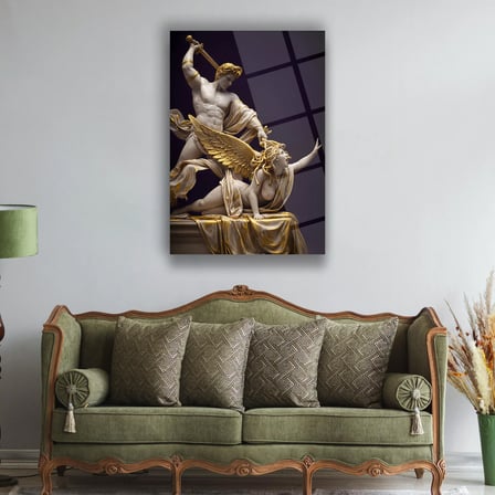 Perseus ve Medusa Heykel Cam Tablo - MOD160