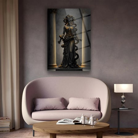 Medusa Heykel Cam Tablo - MOD161