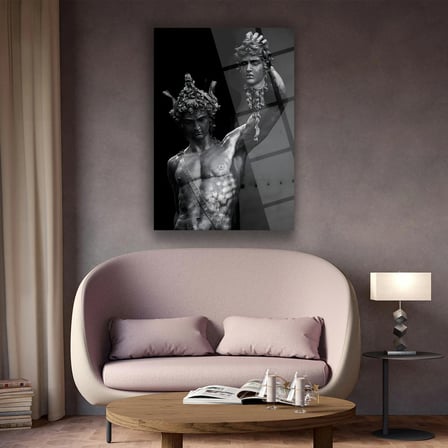 Perseus Medusa Heykel Cam Tablo - MOD163