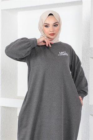 Şalvar Model Salaş Elbise ANTRASİT