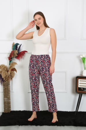Moda Çizgi Kadın Pamuklu Tek Alt Pijama 27518