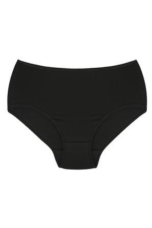 Moda Çizgi Kadın Büyük Beden Külot Siyah 40264