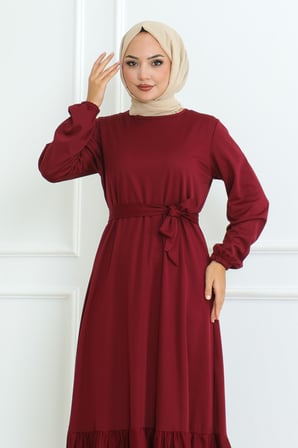 elbise bordo 207