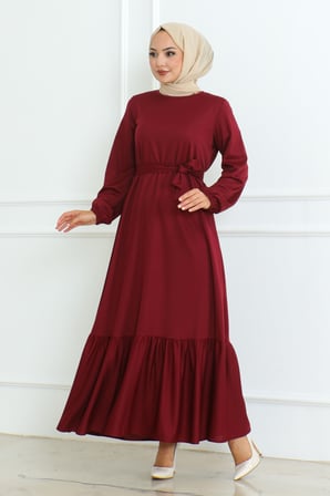 elbise bordo 207