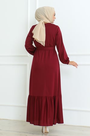 elbise bordo 207