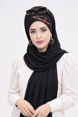 Siyah Drapeli Hazır Şal - 50501