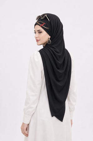 Siyah Drapeli Hazır Şal - 50501