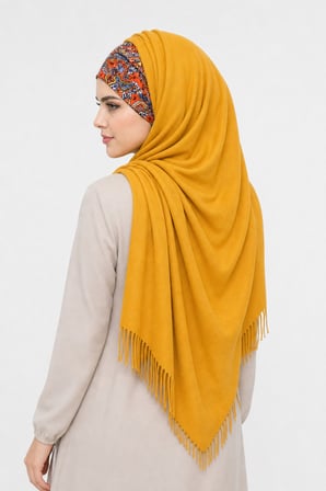 Hardal Etnik Desen Bandana Hazır Şal